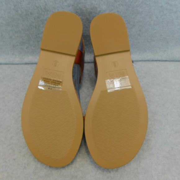 MIA Womens Casual Leather Vienna Woven Flat Ankle Strap Sandals - Brown Size 6 - Picture 9 of 10